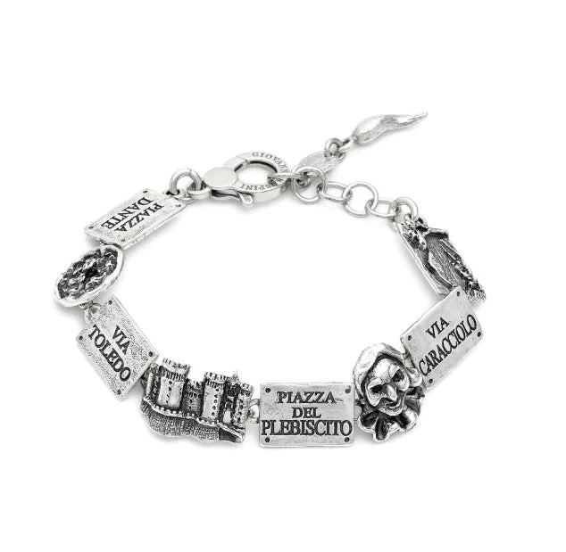 Giovanni Raspini | Bracciale | Napoli Microsculture | Argento brunito | 19 cm