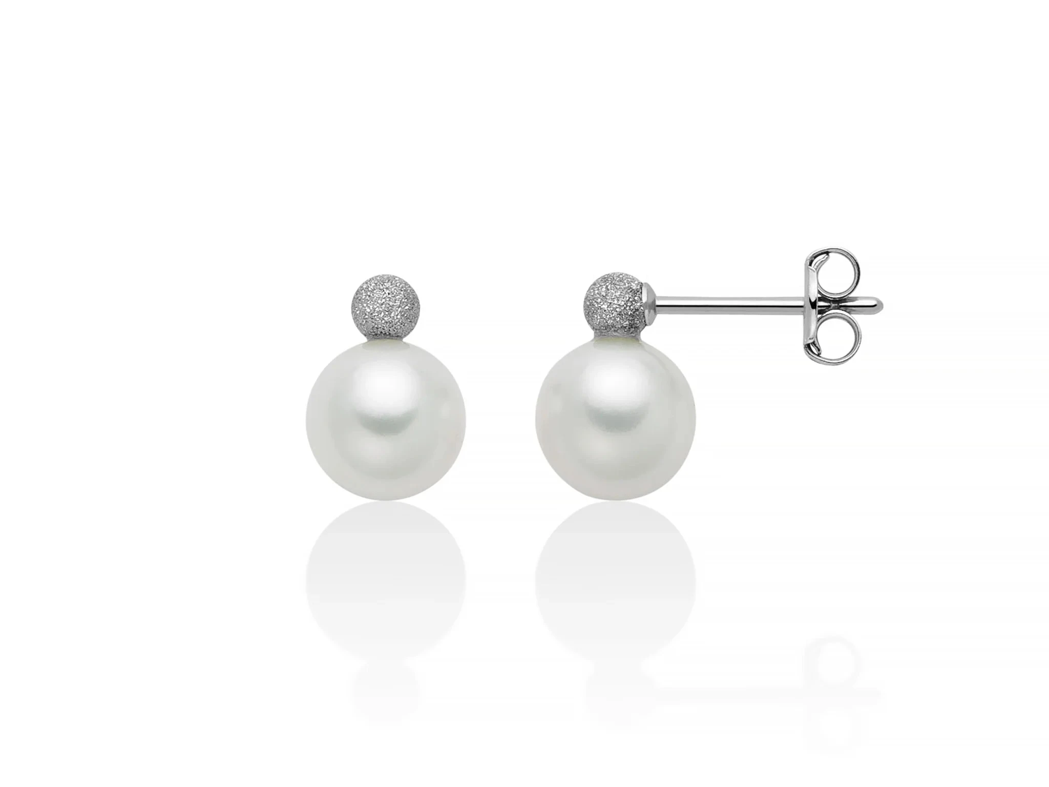 Miluna | Orecchini Donna | Perle Oriente 7-7,5mm | Oro bianco 9 kt | Eleganti