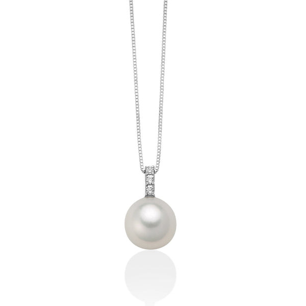 Collana Miluna Oro Bianco 18K con Perla e Diamanti