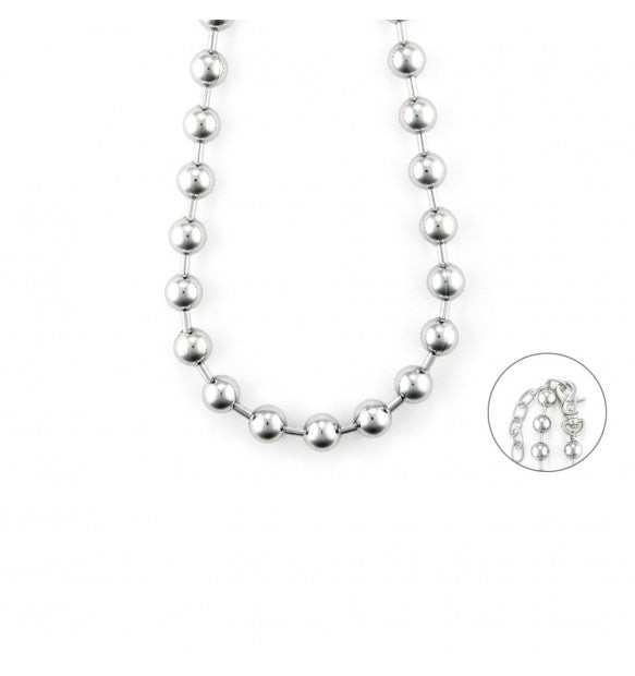 Paciotti Collana Uomo 4US Sfere 10mm | Acciaio anallergico | Regolabile 55cm