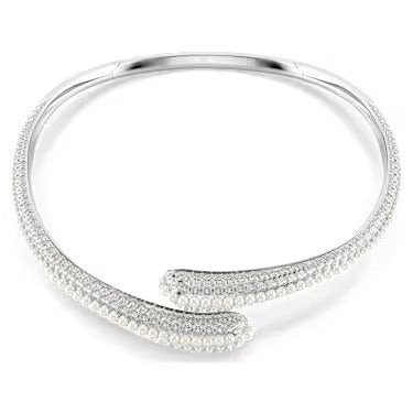 Swarovski Collana Donna Cristalli&Perle | Placcatura Rodio | Collezione Sublima