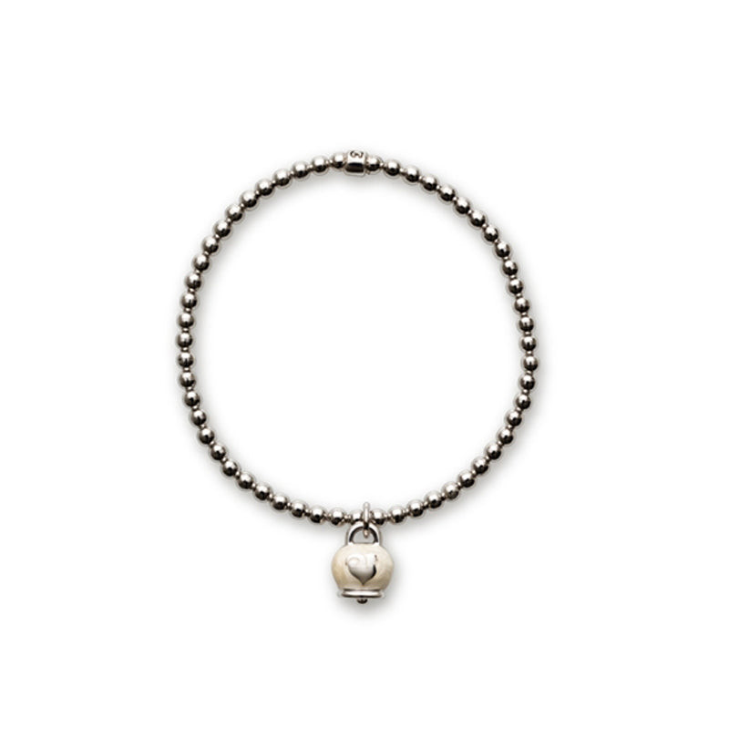Chantecler Bracciale Donna Elastico Campanella Bianca | Argento | Smalto Bianco
