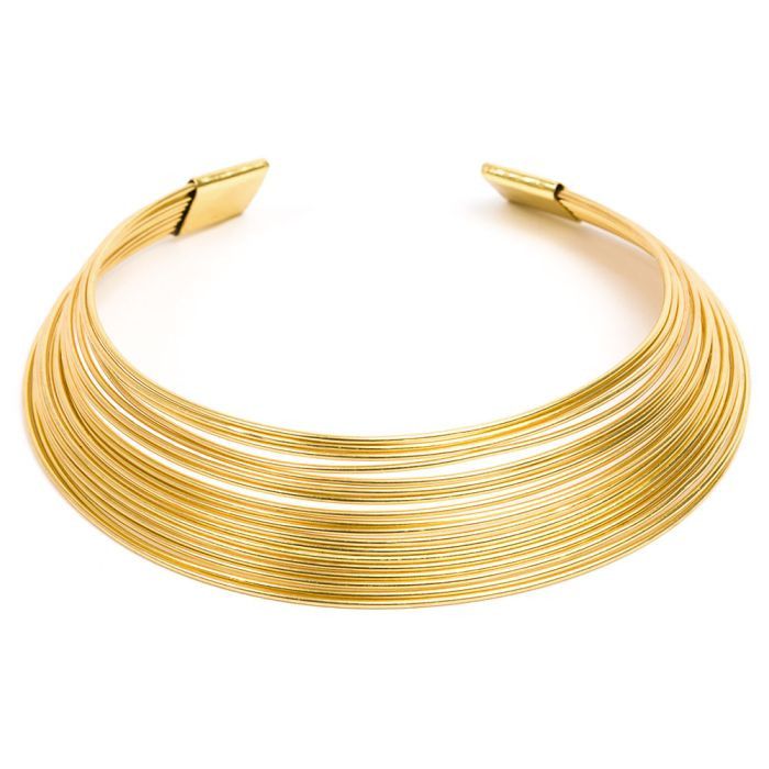 VESTOPAZZO Collana Donna Rigida Multi Fili | Ottone Riciclato | Artigianale