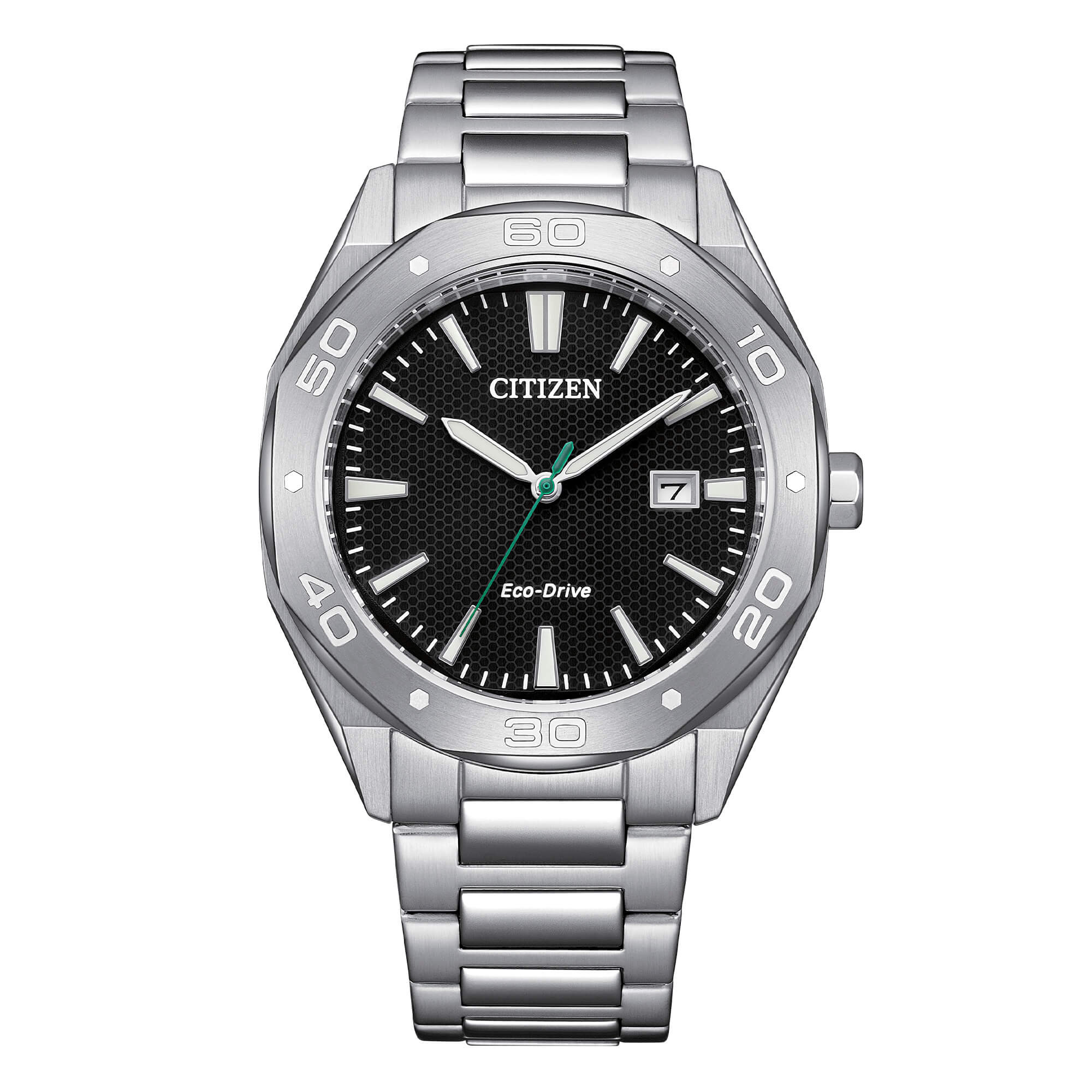 Citizen Metropolitan Sport Eco Drive in Acciaio con Quadrante Nero