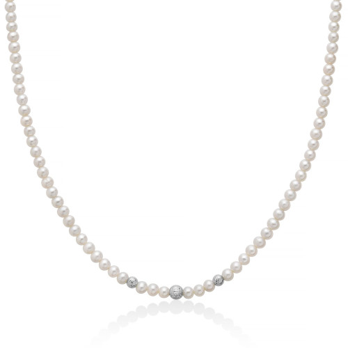 Collana Miluna in Oro Bianco 18K con Perle PCL6749