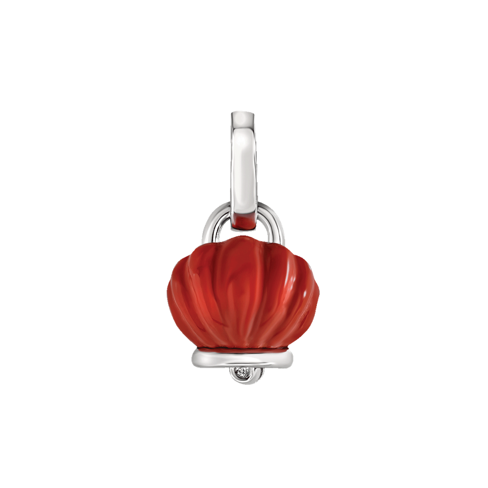 Chantecler | Ciondolo Donna | Campanella Conchiglia Rossa | Argento | Diamante