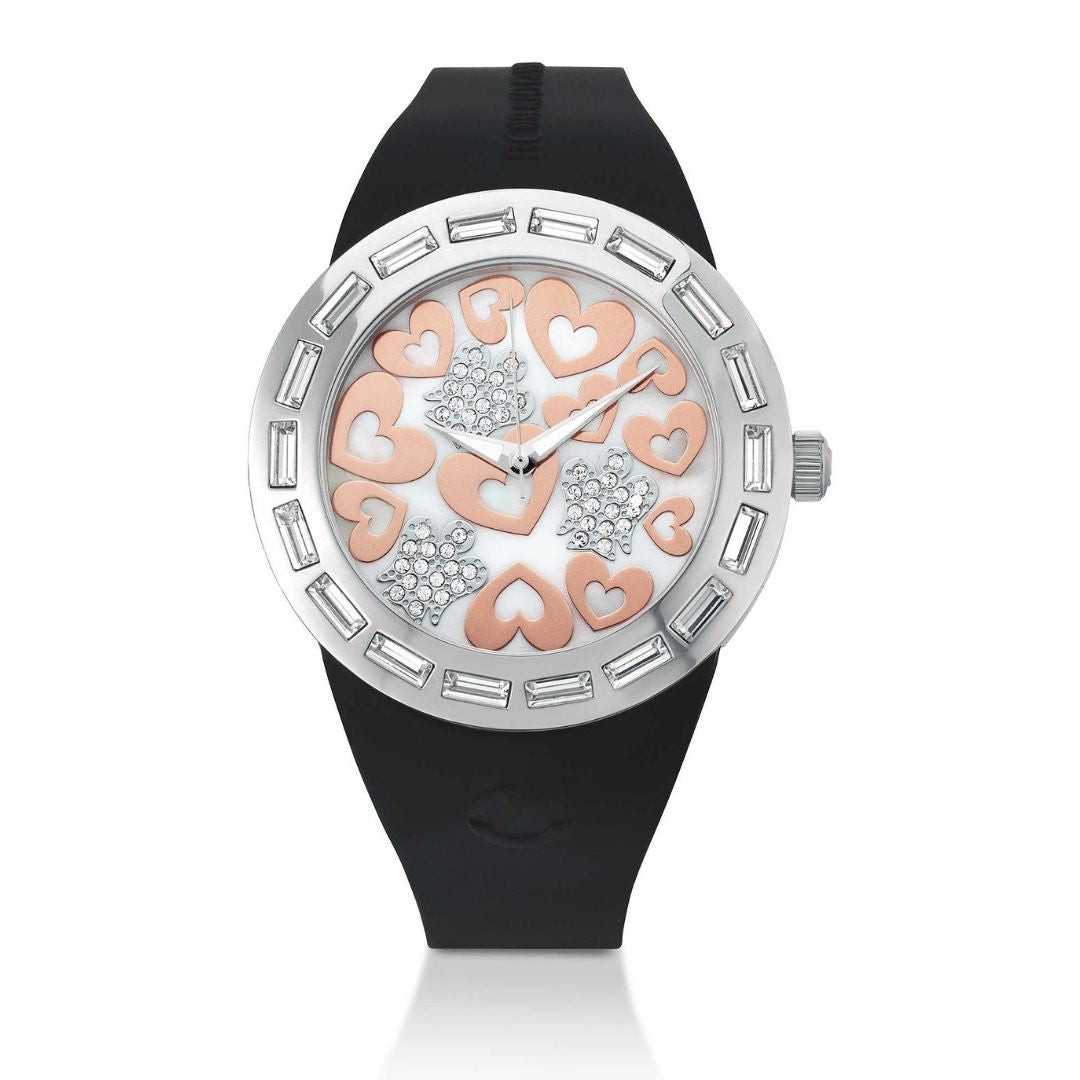 Roberto Giannotti Orologio Donna Angeli | Acciaio & Cristalli | Gomma Nera