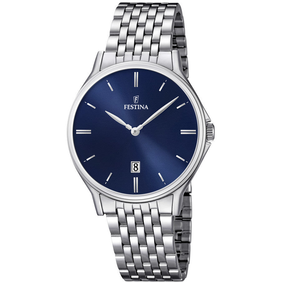 Festina | Orologio Uomo | Classics Nero 39 mm | Acciaio | Datario ore 6