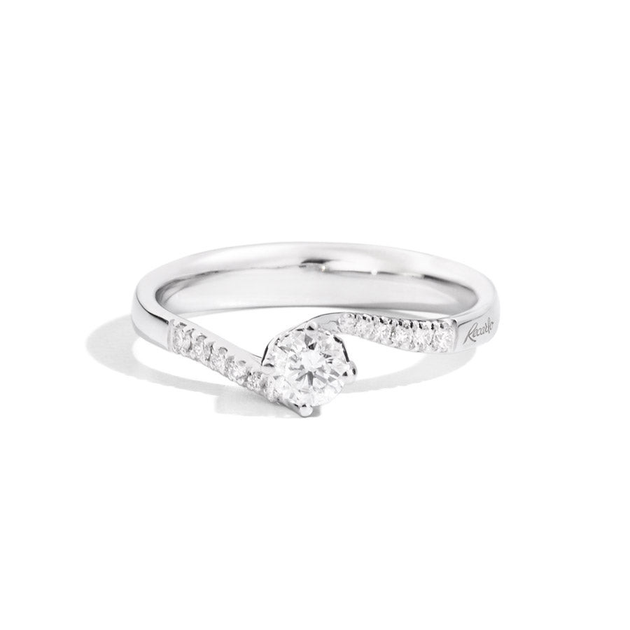 Recarlo Anello Solitario Diamante 0,60ct | Oro Bianco 18kt | Purezza SI1