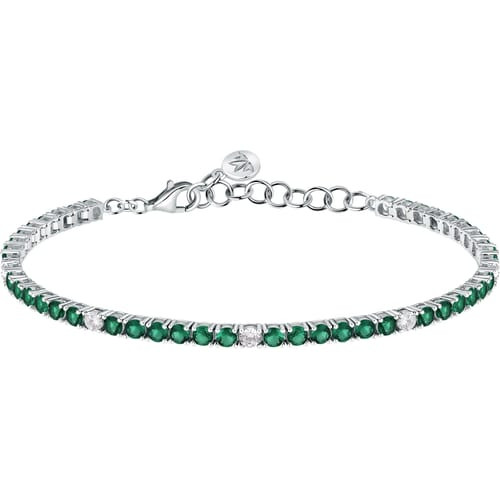 Bracciale Morellato Tesori in argento sostenibile con zirconi verdi e bianchi