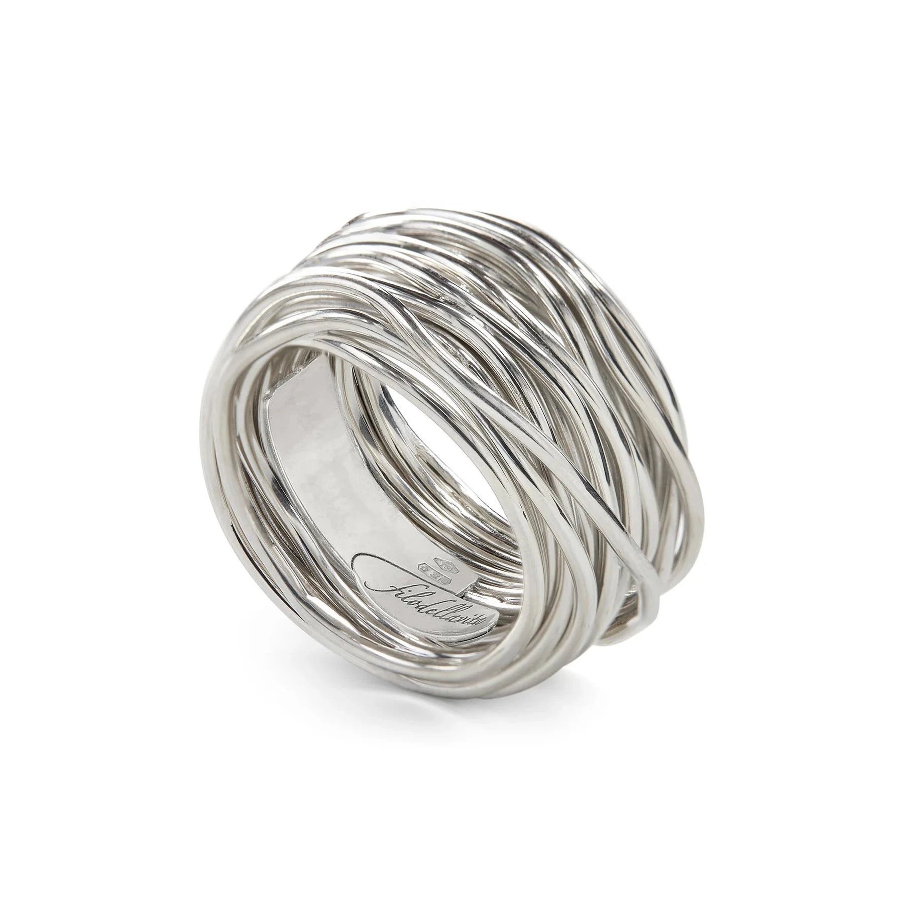 Filo Della Vita By Rubinia Anello Donna 22 Fili Intrecciati | Argento 925 | Rock