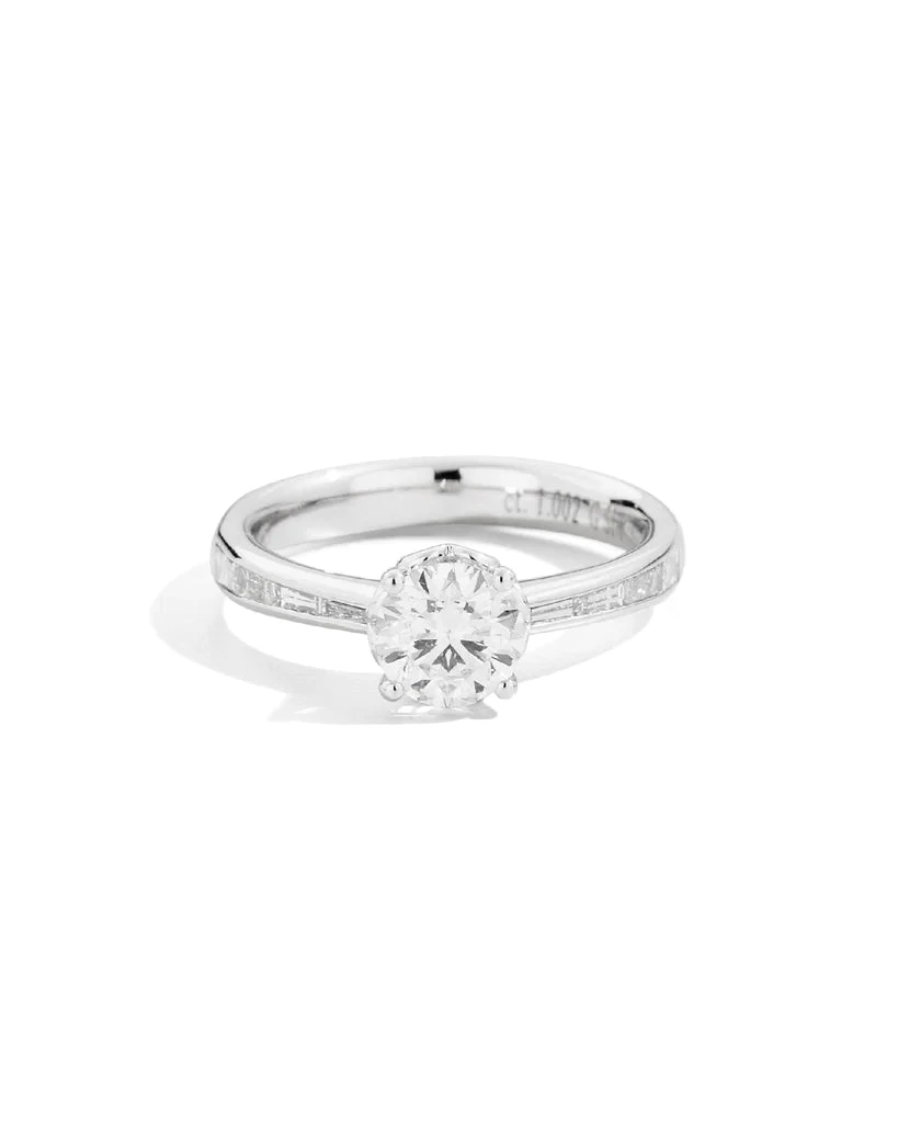 Recarlo Anello Donna Solitario Diamante 0,86 ct | Oro Bianco 18kt | Purezza SI1