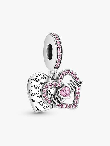 Pandora | Charm Pendente | Amore per Mamma | Argento 925 | Cristalli rosa