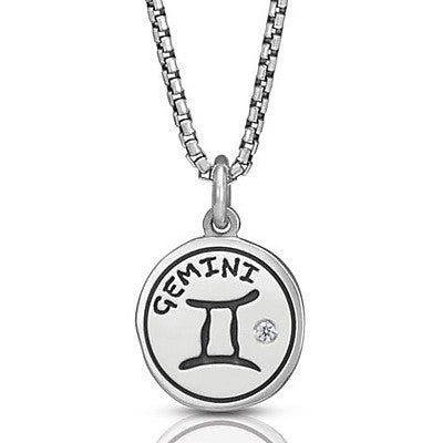 Nomination collana unisex segno Gemelli in argento 925