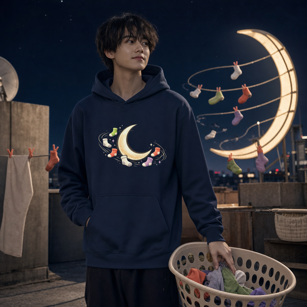 Lost Socks Orbit Crescent Moon Hoodie