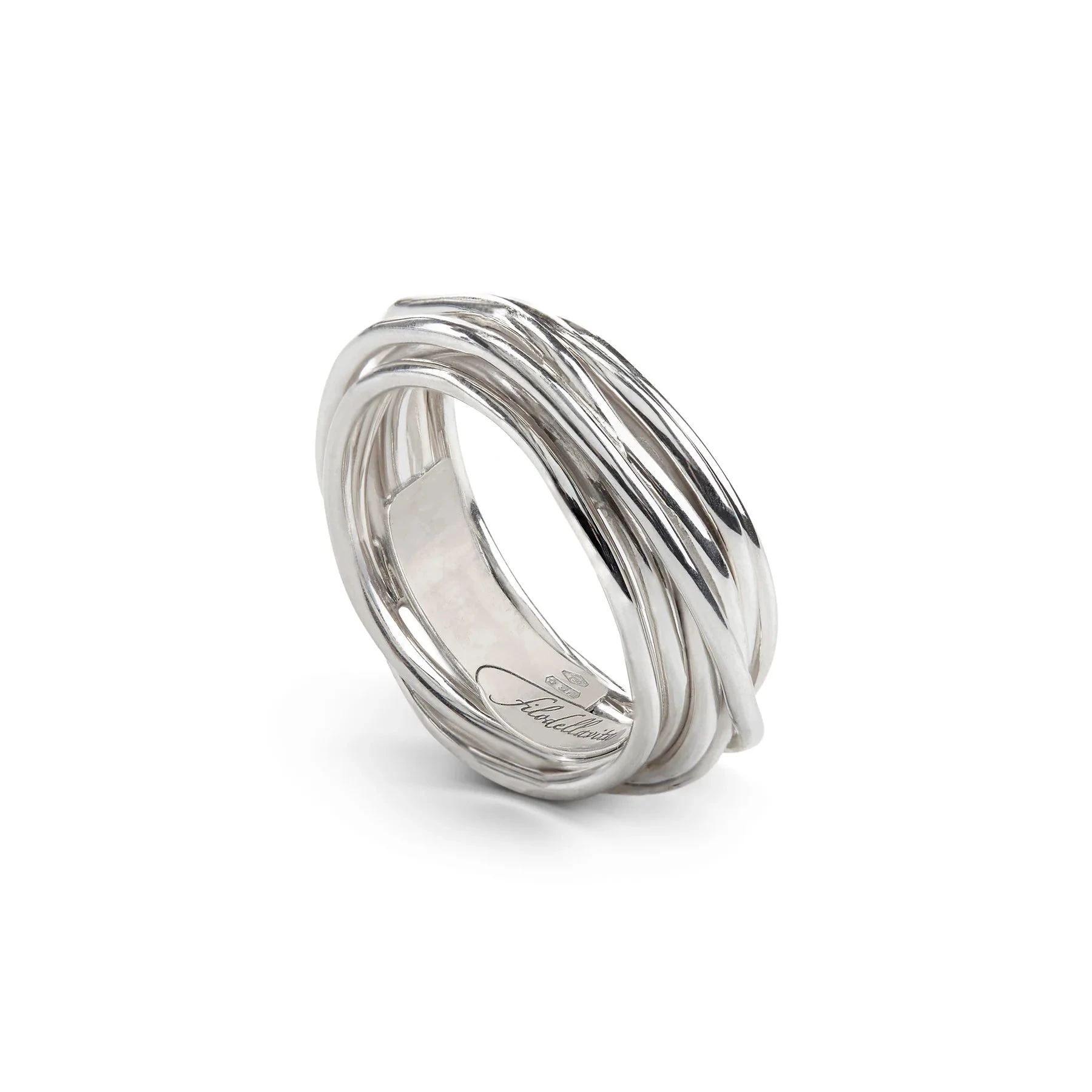 Filo della Vita by Rubinia Anello 7 Fili in Argento 925