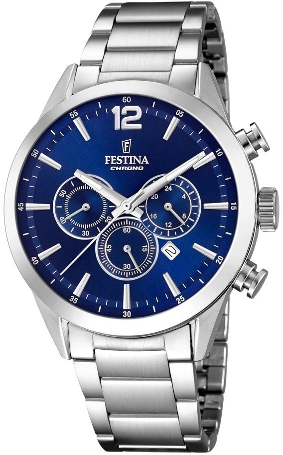 Festina Orologio Uomo Timeless Chronograph Blu in Acciaio