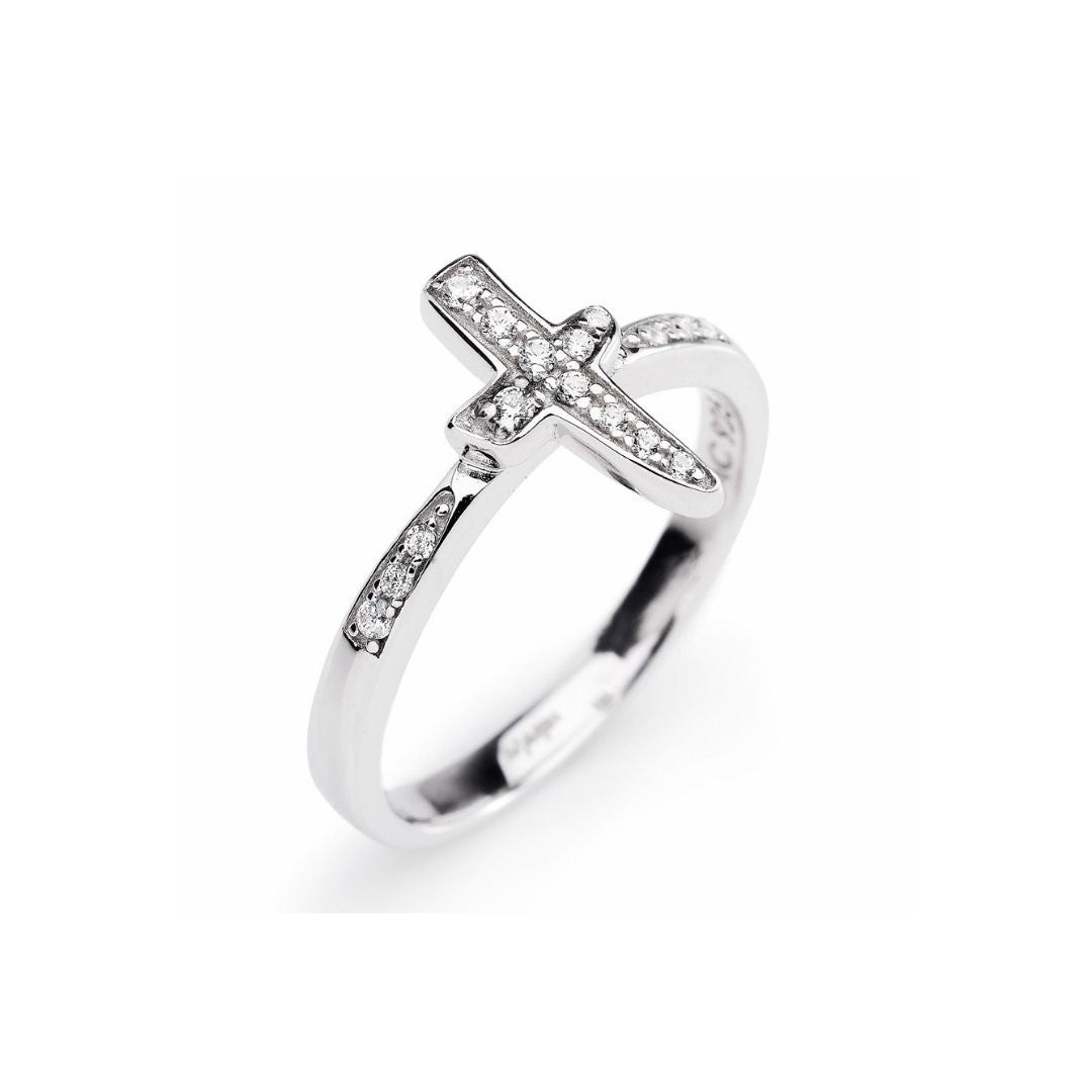 Amen Anello Donna Croce del Sud | Argento 925 | Zirconi Bianchi