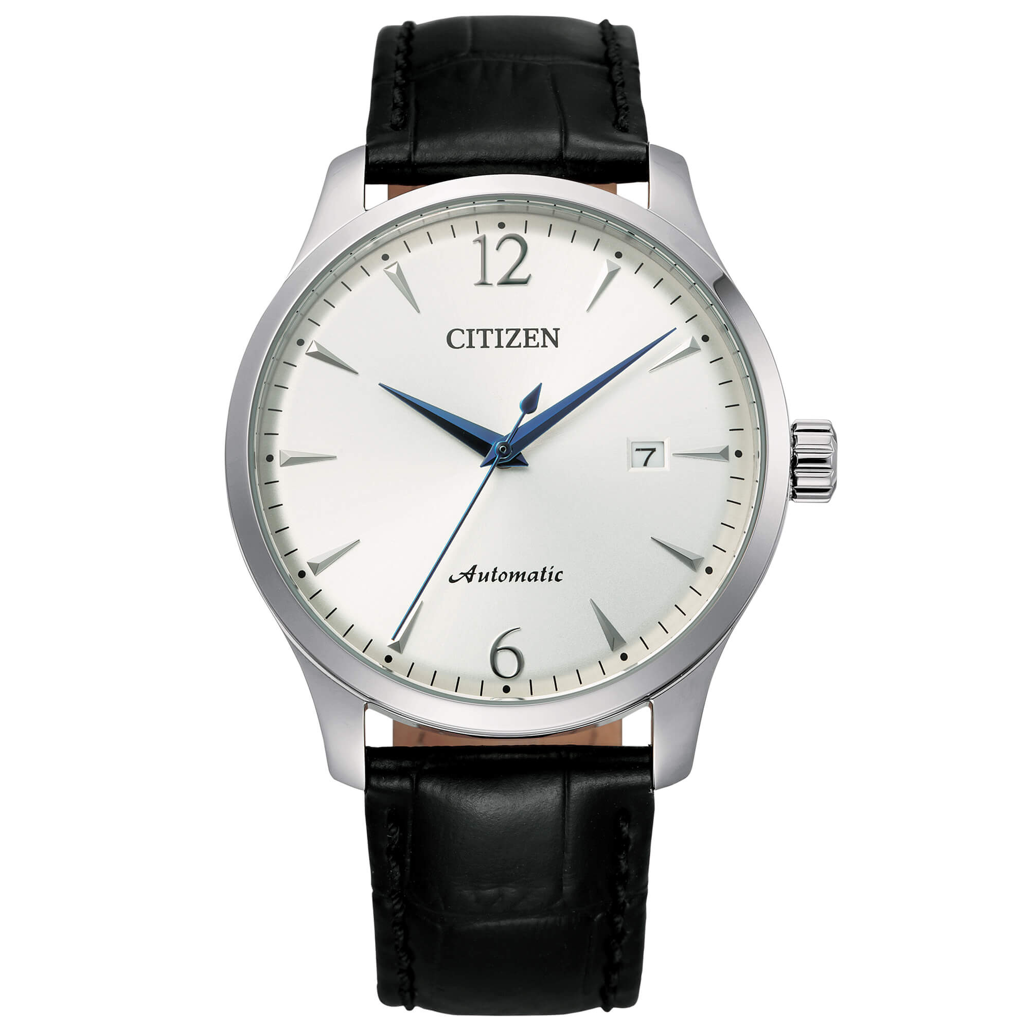 Citizen Automatico in Acciaio con Quadrante Bianco e Cinturino Nero