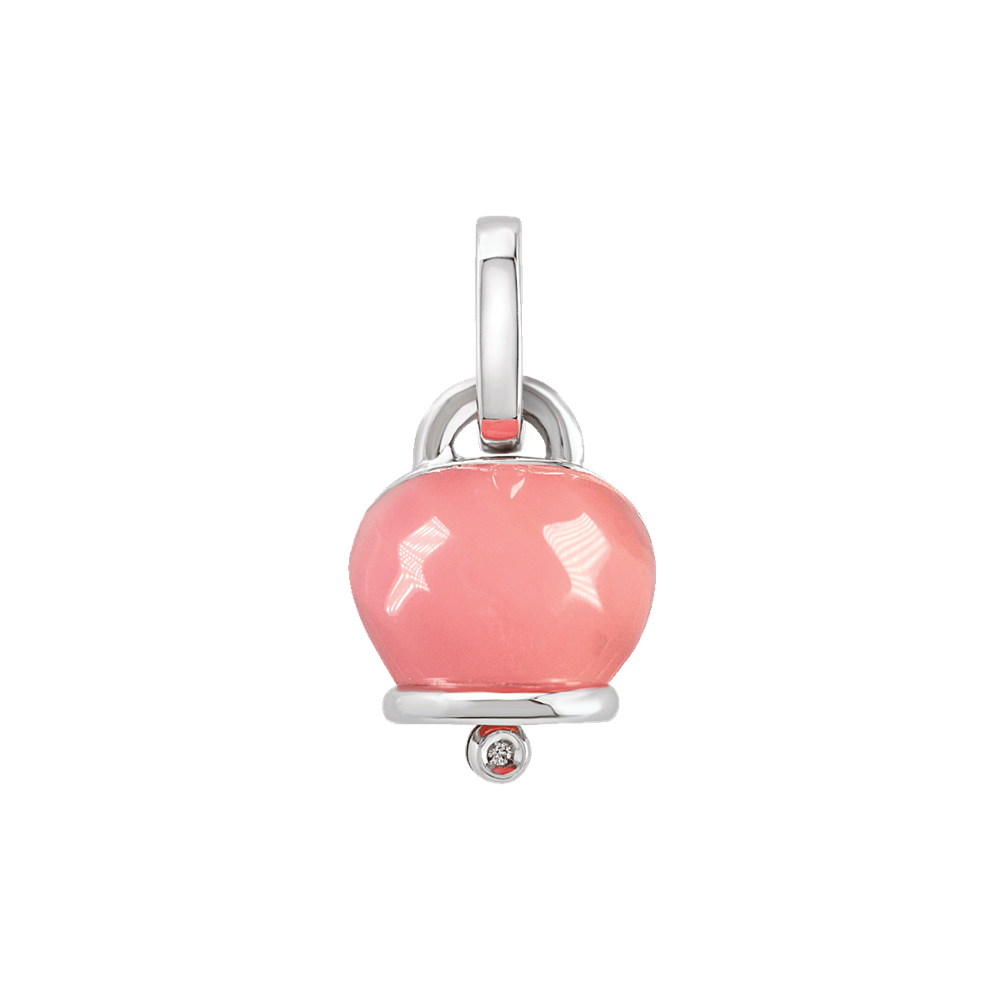 Chantecler Ciondolo Donna Campanella Media Rosa | Argento e Resina | Diamanti