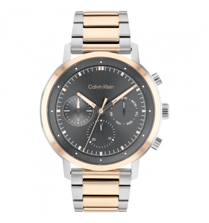 Calvin Klein Orologio Cronografo Uomo Architectural Gauge | Acciaio | Oro Rosa