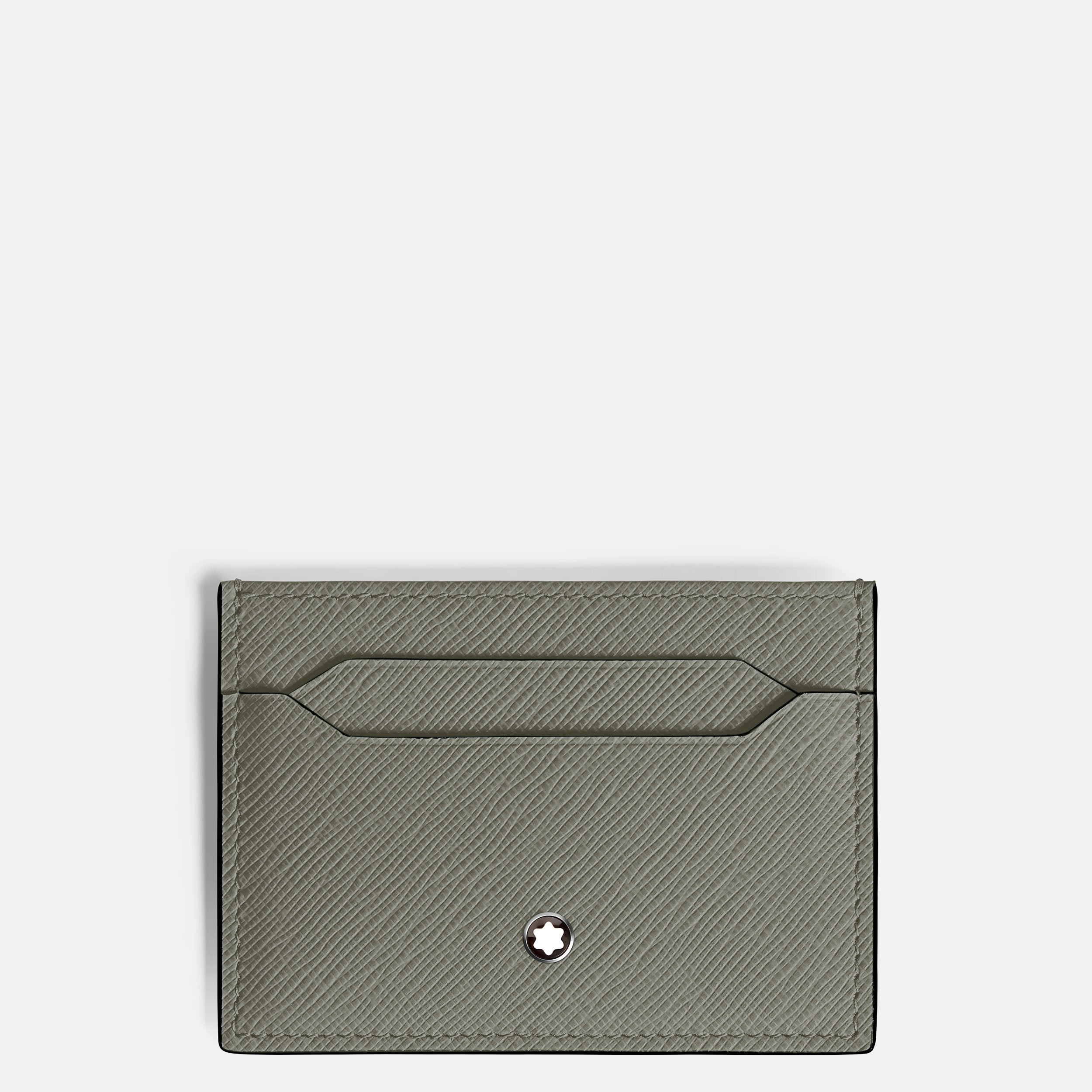 Montblanc Portafoglio Uomo 5 scomparti | Pelle Saffiano | Grigio Medio