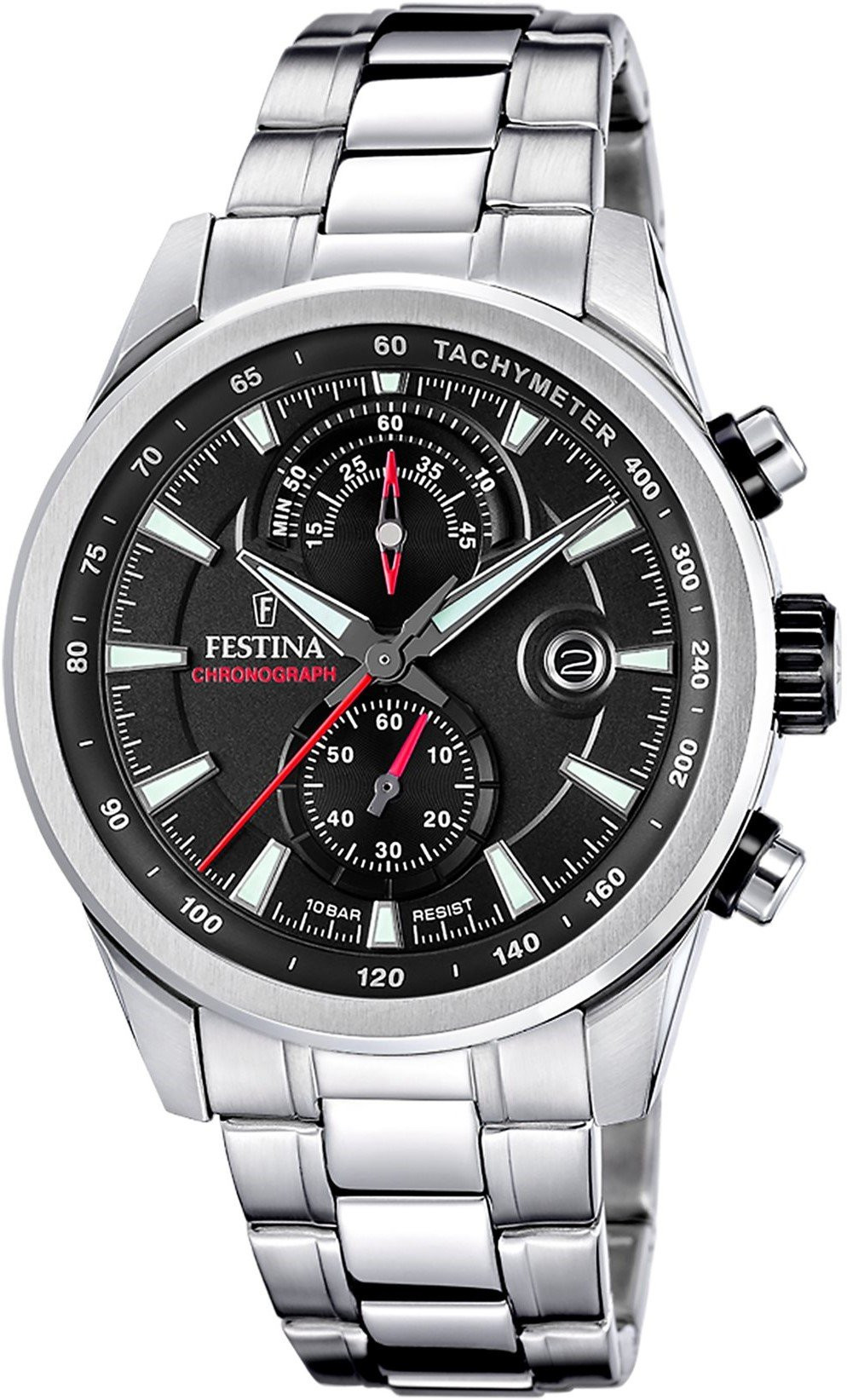 Festina Timeless Chronograph Orologio Uomo Nero Acciaio