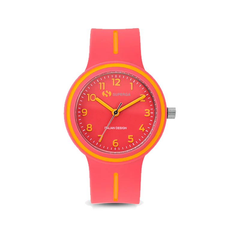 Superga | Orologio Bambina | Pesca e Giallo Colorato | Silicone | Cassa 32 mm