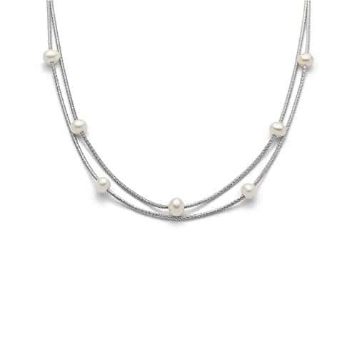 Collana Miluna a Fili in Argento e Perle