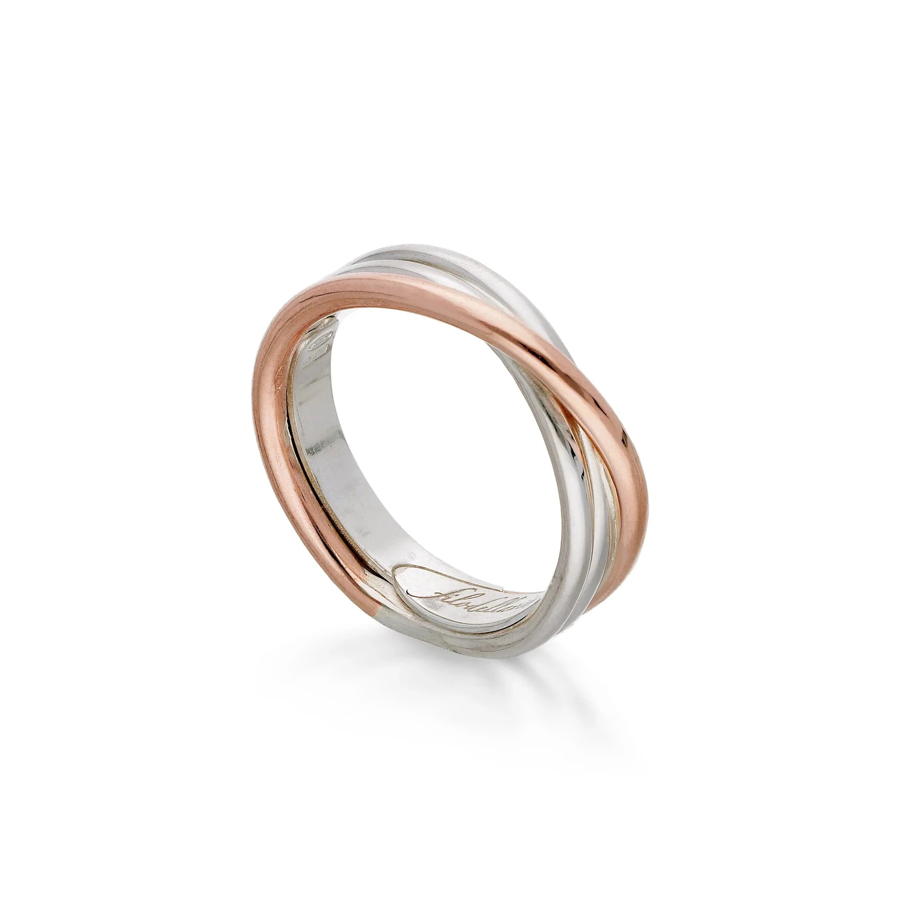 Filo Della Vita By Rubinia Anello 3 Fili|Argento 925 & Oro Rosa 9Kt|Nichel Free