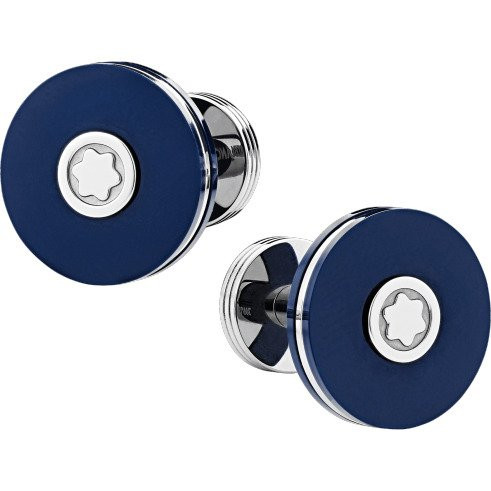 Montblanc | Gemelli Uomo | Pix resina blu | Acciaio pregiato | Emblema Montblanc