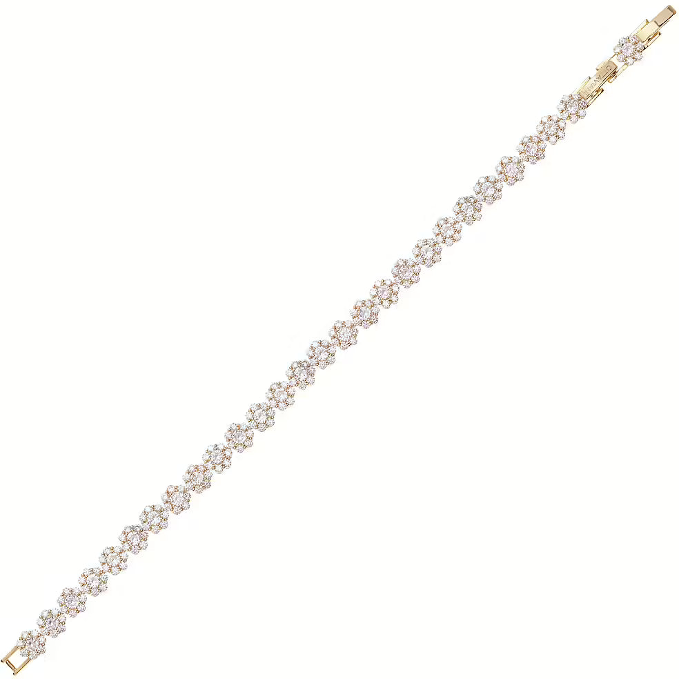 Bracciale Ottaviani dorato con motivi floreali in cubic zirconia