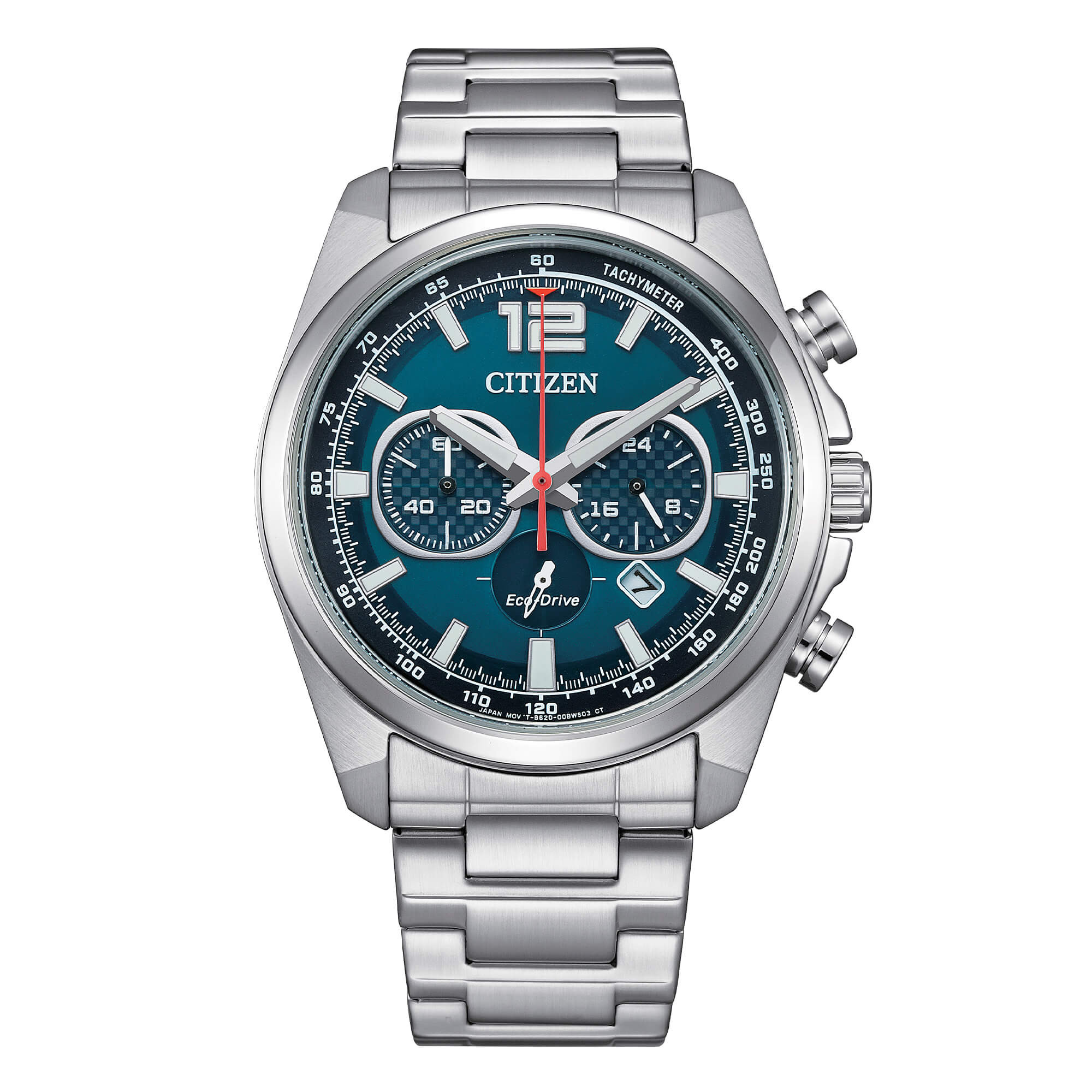 Citizen Racing Crono Eco Drive in Acciaio con Quadrante Blu