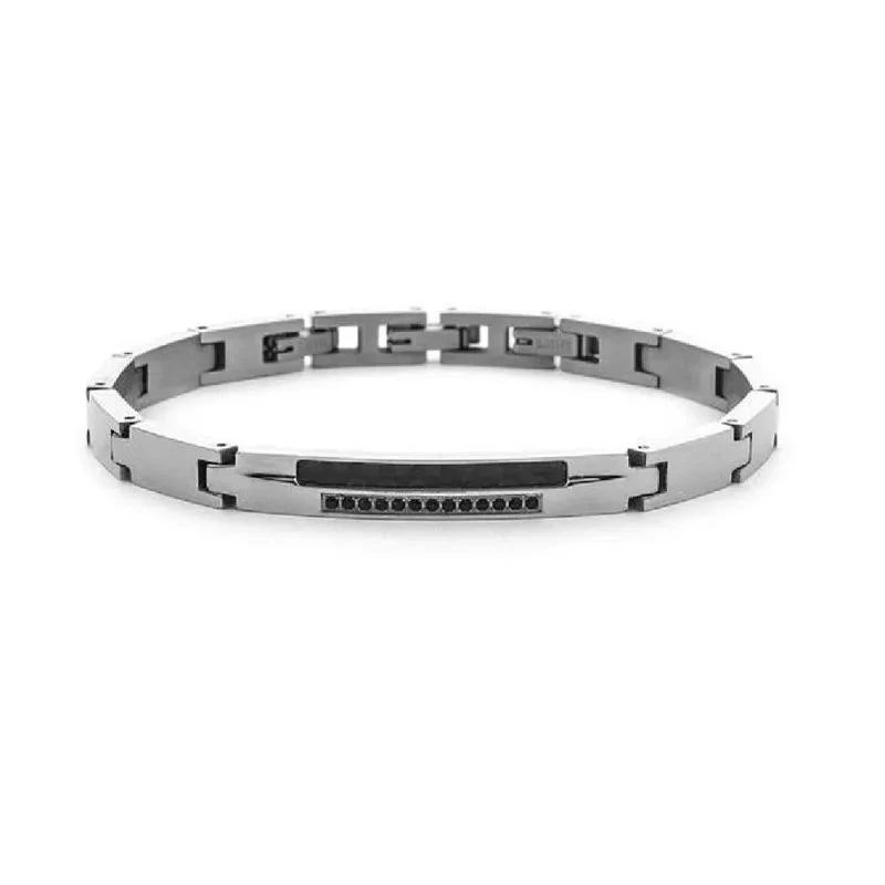 Cesare Paciotti 4Us Bracciale Uomo Catena e Dettaglio Nero