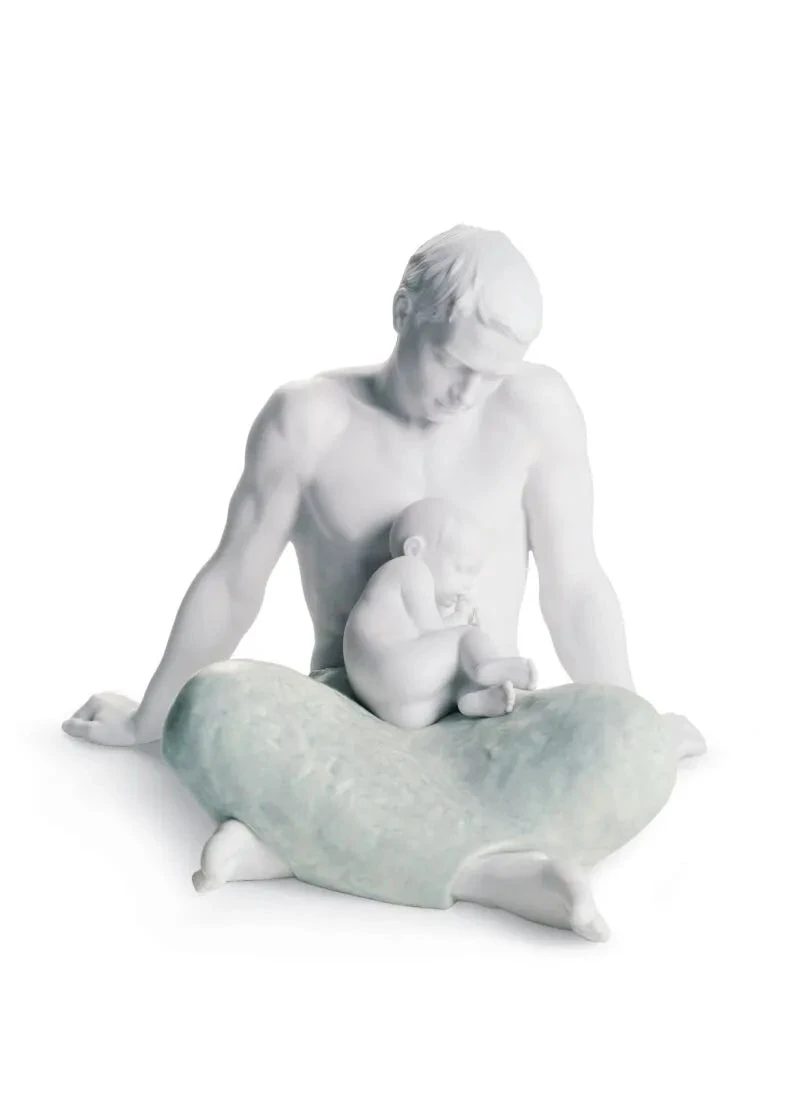 Lladrò Scultura Il Padre | Porcellana Bianca Opaca | Altezza 22 cm