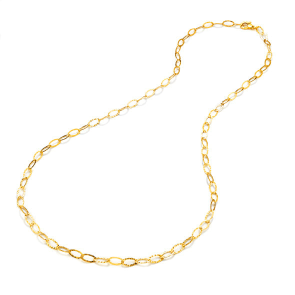Giovanni Raspini Collana Donna Maglia Ovale Martellata | Argento 925 | Bagno oro