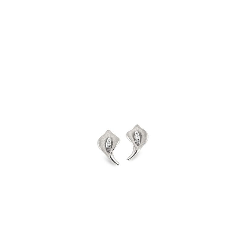 Annamaria Cammilli Orecchini Donna Calla in Diamanti | Oro Bianco 18k | 0.02 ct