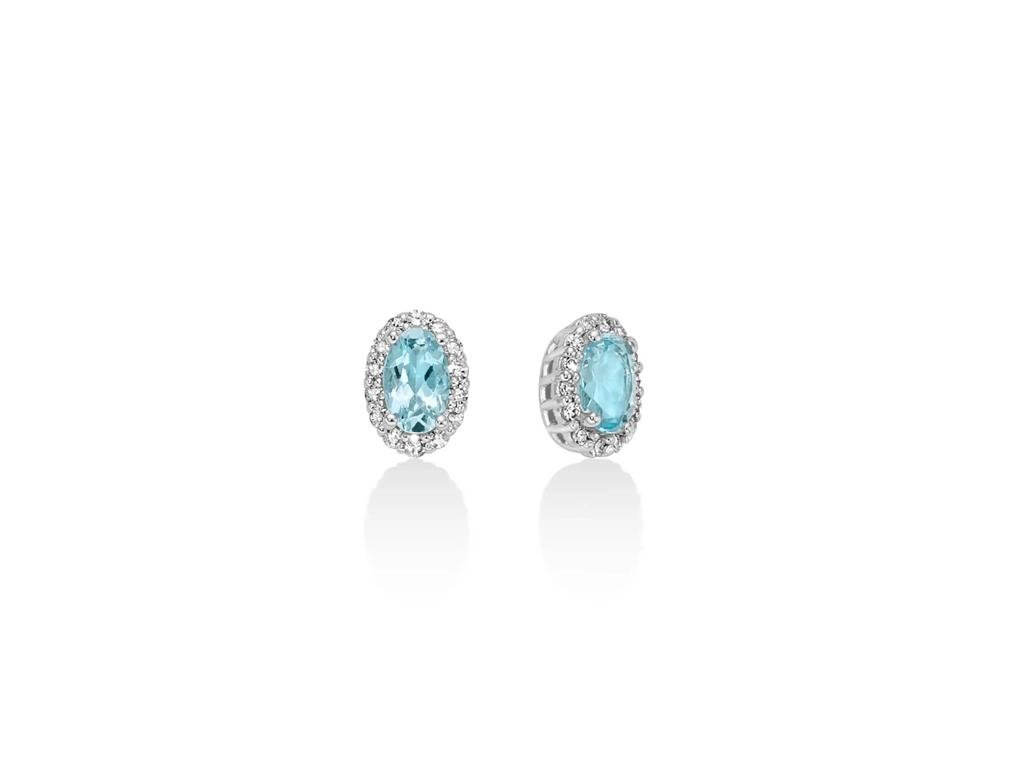 Miluna | Orecchini Donna | Acquamarine e diamanti | Oro 18 kt | 5x3