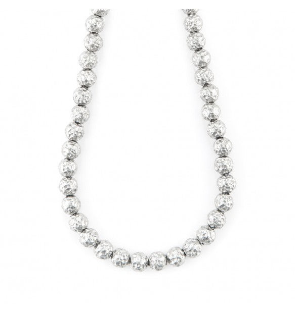 Paciotti Collana Uomo Sfere Martellate | Acciaio Anallergico | 50-55 cm