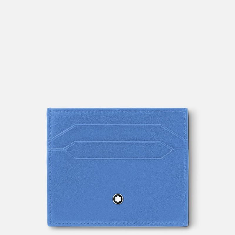Montblanc | Portacarte Uomo | 6 tasche Dusty Blue | Pelle liscia | Meisterstück