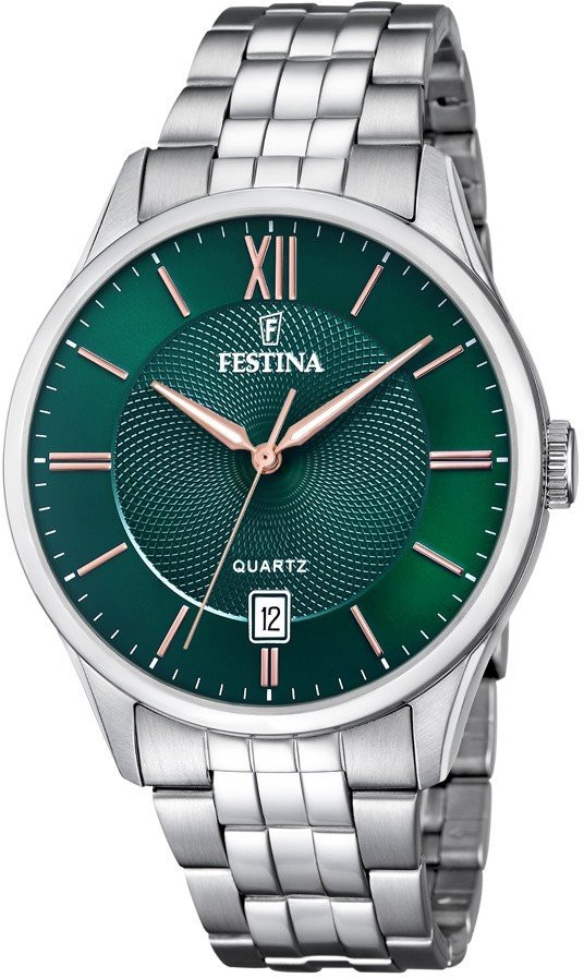 Festina Classic Bracelet Orologio Verde Acciaio Rose da Uomo