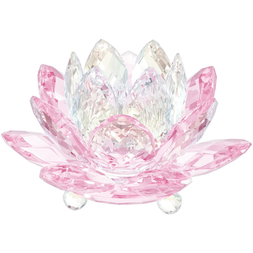 Swarovski Portacandela Ninfea Rosa | Cristallo | Rosaline & Crystal Moonlight