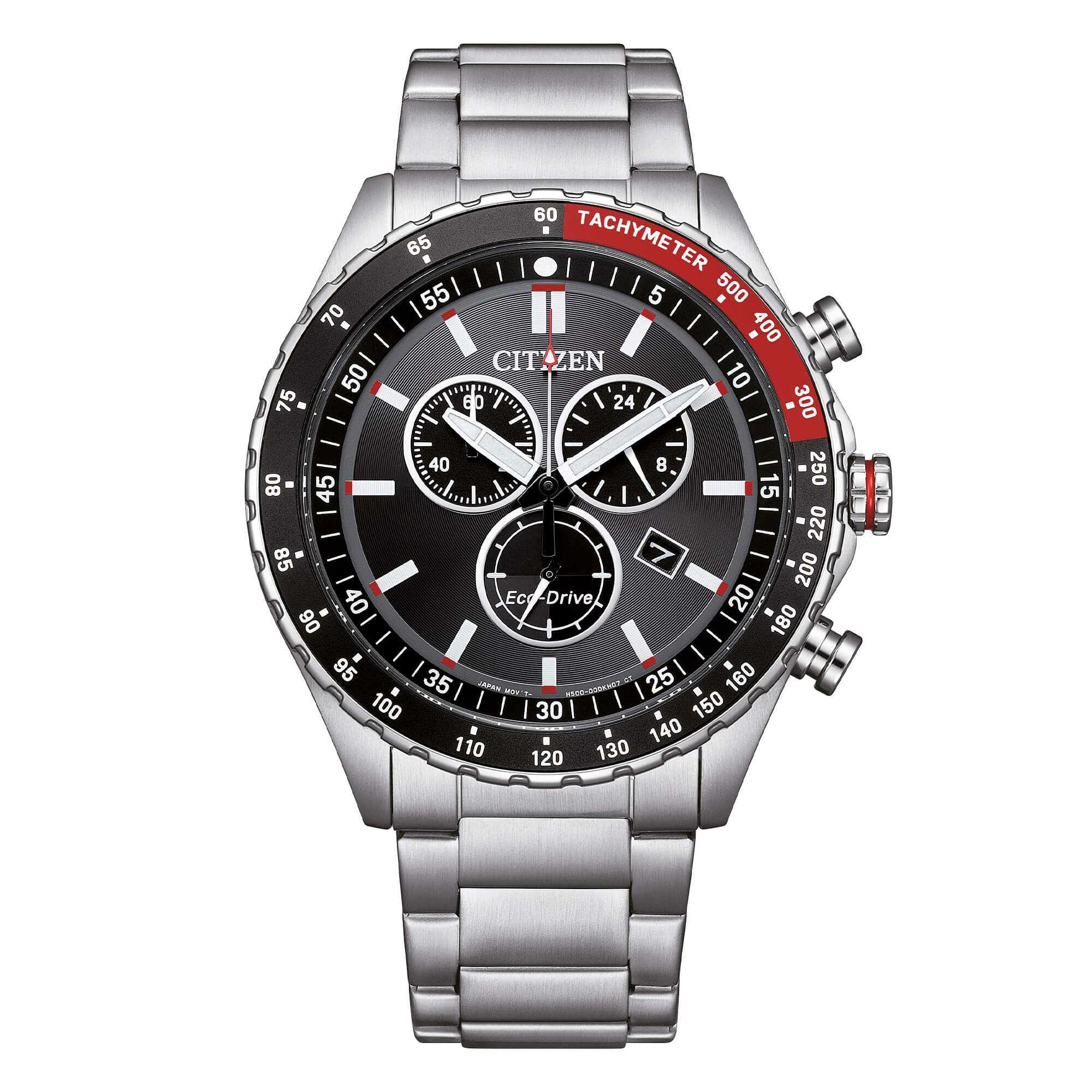 Citizen Marine Crono Eco Drive in Acciaio con Quadrante Nero