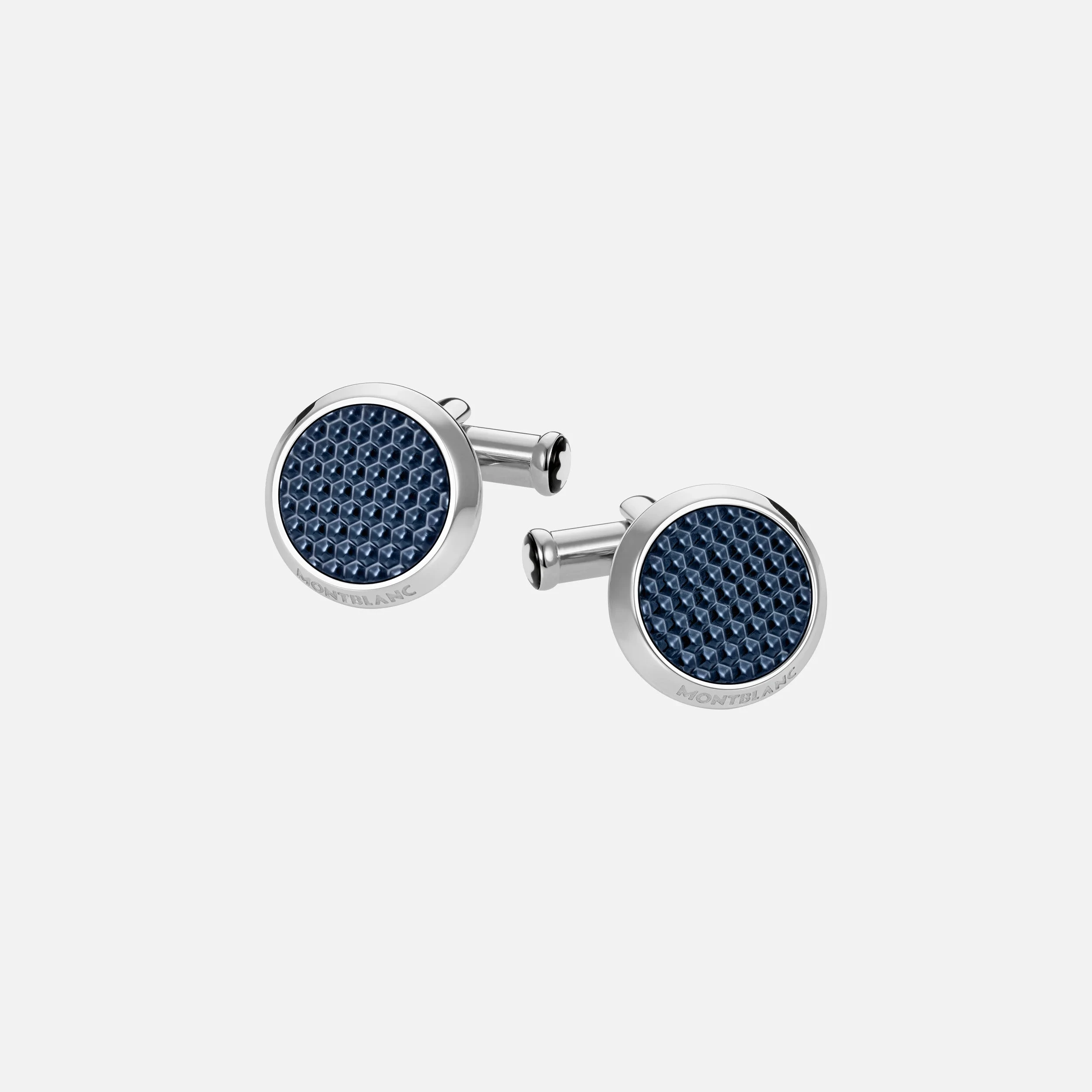 Montblanc | Gemelli Uomo | Meisterstück con inserto in lacca blu | Acciaio