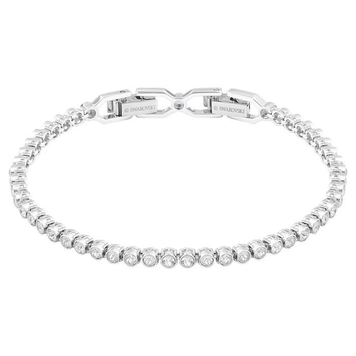 Swarovski | Bracciale Tennis | Cristalli Tondi | Rodiato | Prolunga