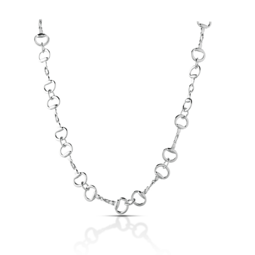 MEWO Collana Donna Con Anellini In Acciaio Rodiato