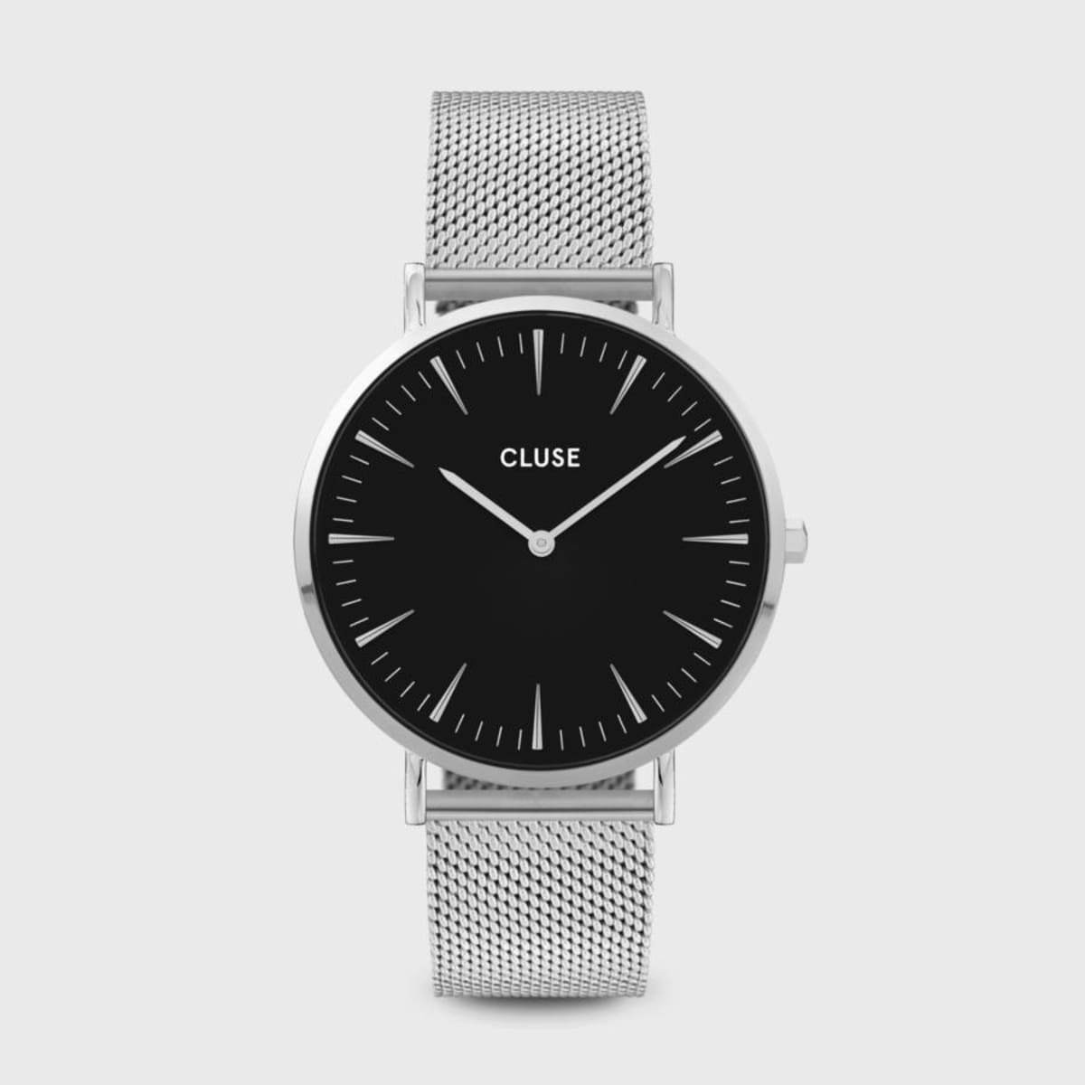 Cluse Orologio Donna La Bohème Mesh Silver/Nero | Acciaio Inox | 3 ATM