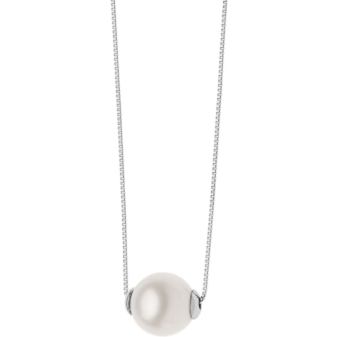 Comete Gioielli Collana Donna Perla 8mm | Oro Bianco 750‰ | Girocollo Chic