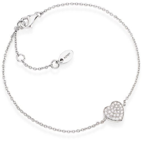 Amen bracciale donna cuore con zirconi bianchi argento 925