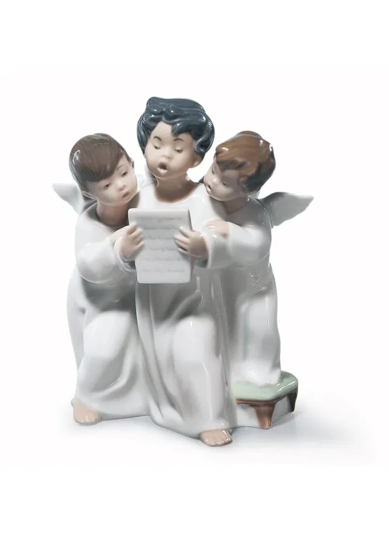 Lladrò Figura Coro di Angeli | Porcellana | Altezza 18 cm